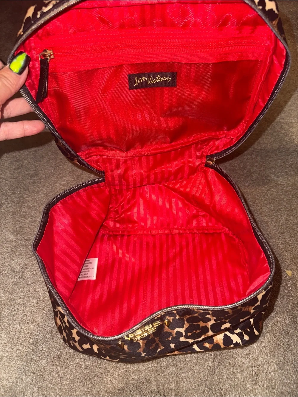 Victoria's Secret Leopard Print Cosmetic Case - Brown/Tan/Black